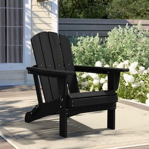 JEAREY All-Weather HDPE Folding Adirondack Chair with Wood-Grain
