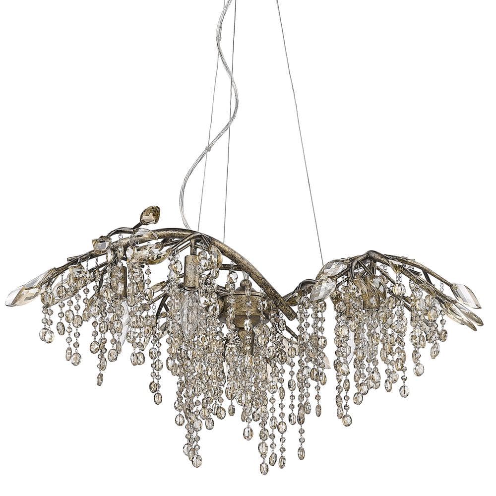 Mystic Gold Crystal Cascade 6-Light Chandelier