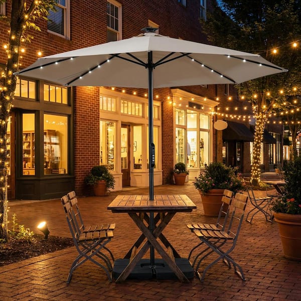 chinly patio umbrella lights warm Cordless 120 LED Table Umbrella Lights with Remote Control Battery Operated Waterproof Parasol String Lights for 7-11 Feet Outdoor Backyard Beach Umbrella Dcor (Warm White) The beautiful Donut design makes the atmosphere romantic and relaxed Mainstays 72-Count Solar Warm White