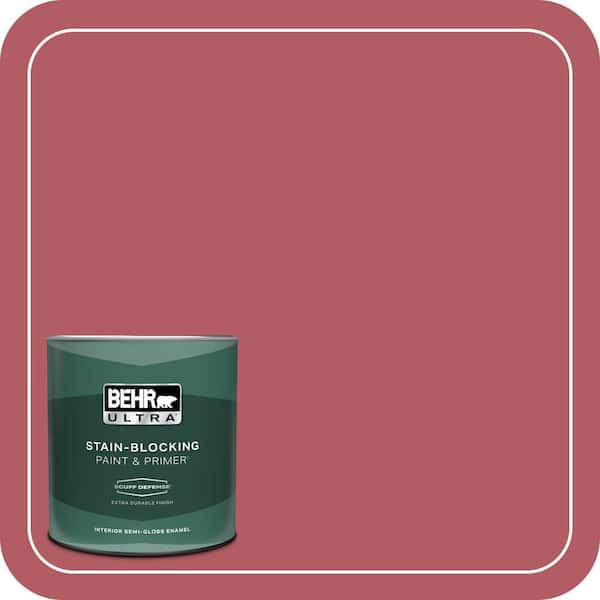 BEHR ULTRA 1 qt. #BIC-33 Cinnamon Candle Extra Durable Semi-Gloss Enamel Interior Paint & Primer