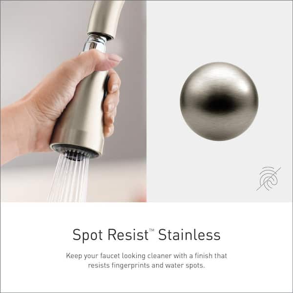 MOEN Essie Single-Handle Pull-Down Sprayer Kitchen Faucet with Reflex and  Power Clean in Spot Resist Stainless 87014SRS - The Home Depot