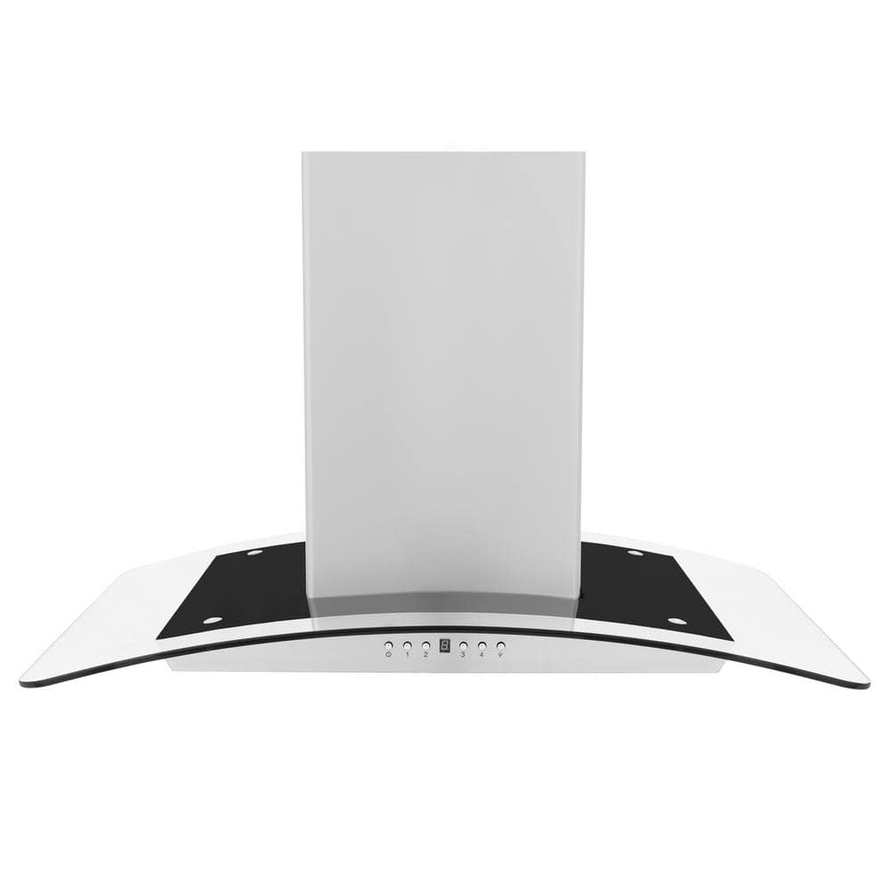 36-inch Stainless Steel and Glass Convertible Island Range Hood