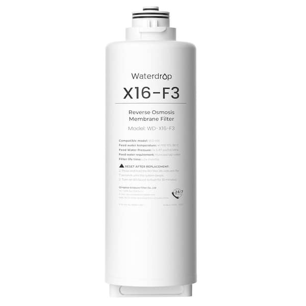 Waterdrop WD-X16-F3 Filter, Replacement for WD-X16-Alkaline 1600 GPD Reverse Osmosis System, 24-Month Lifetime, Reduce PFAS