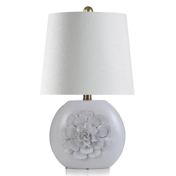 StyleCraft 21.5 in. White Flower Task and Reading Table Lamp for Living  Room with White Linen Shade L15921DS - The Home Depot
