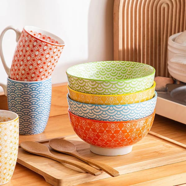 vancasso 14 fl. oz. Assorted Colors Porcelain Bowls for Cereal