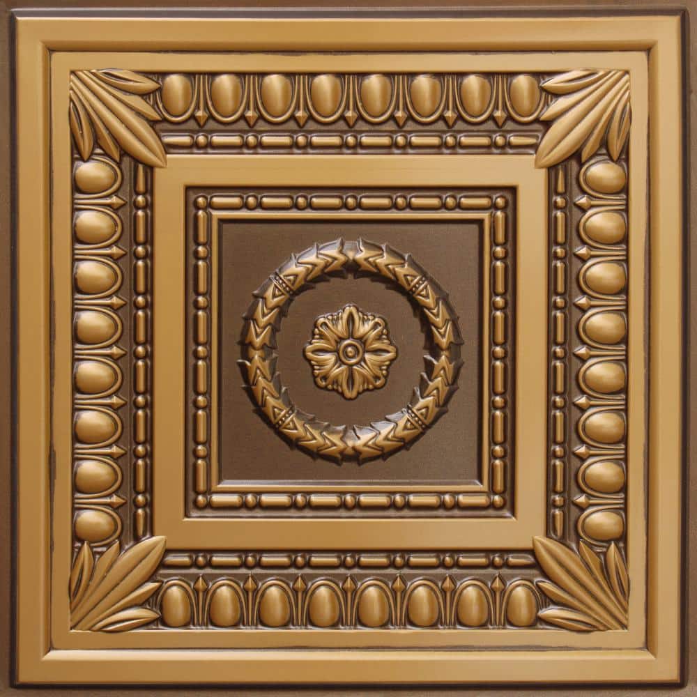 Falkirk Perth Antique Gold 2 ft. x 2 ft. Decorative Rustic Glue Up or Lay In Ceiling Tile (40 sq. ft./case) price history on PriceWatchPro