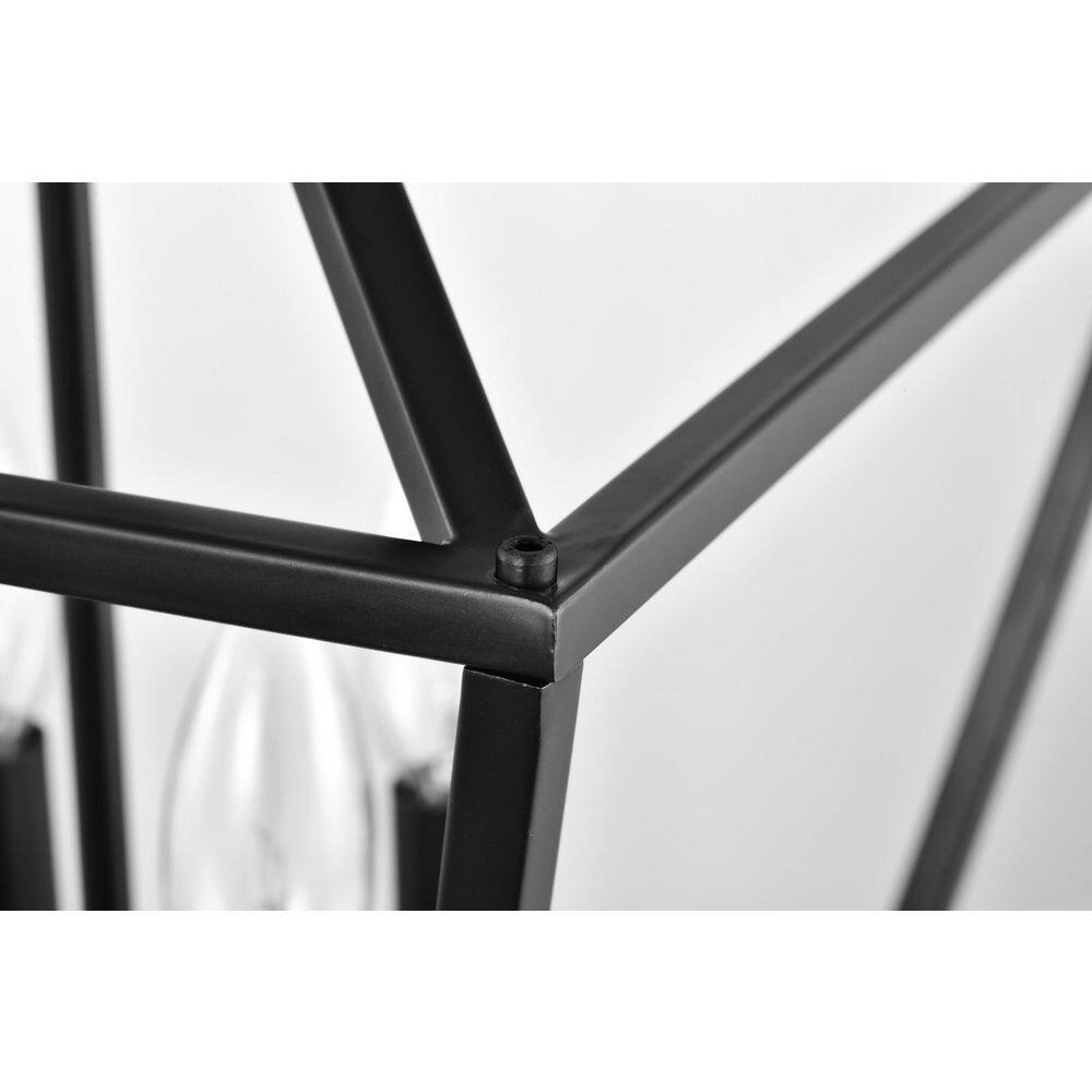 Modern Farmhouse 57.5" Matte Black 4-Light Lantern Pendant