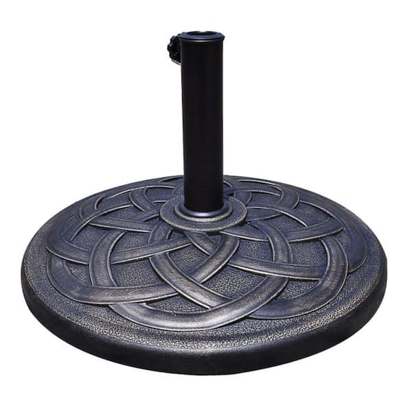22 in. Heavy Duty Round Patio Umbrella Base Stand in Antique Bronze