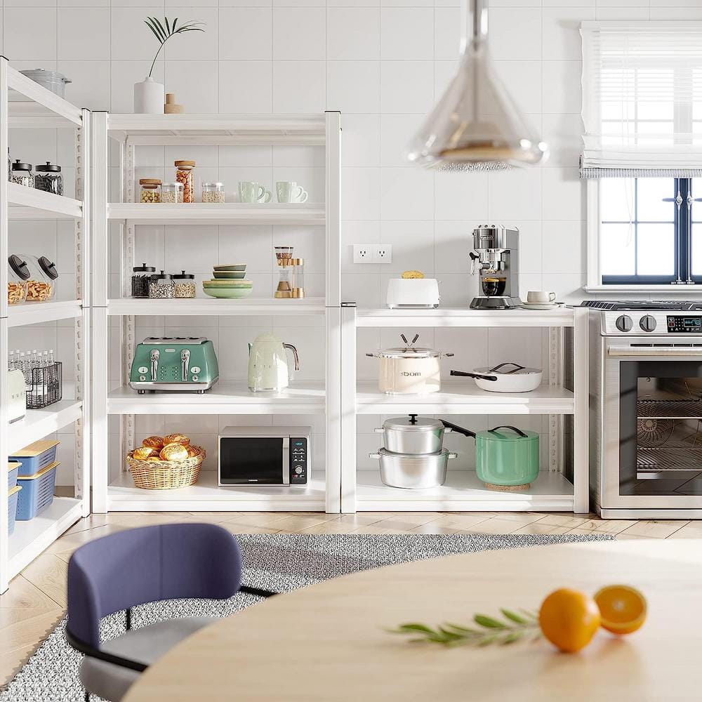 White Heavy Duty 5-Tier Metal Storage Shelving Unit