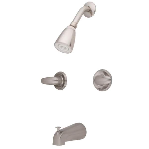 Kingston Brass Legacy 2-Handle 1-Spray Tub and Shower Faucet in Brushed Nickel (Valve Included)