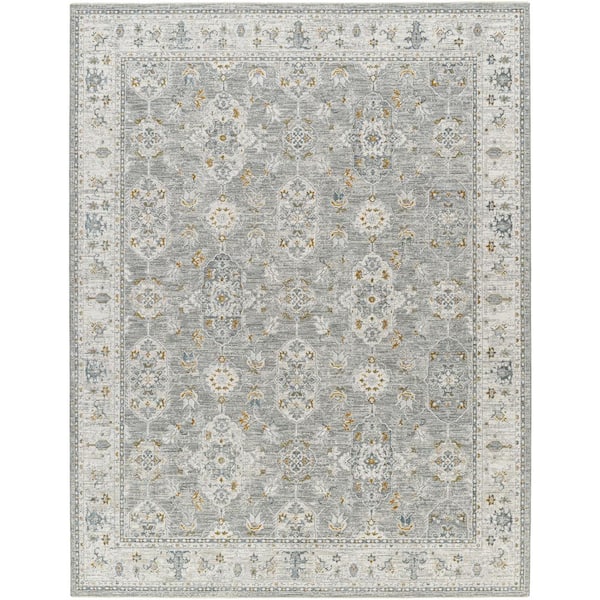 Livabliss Dresden Gray Traditional 8 ft. x 10 ft. Indoor Area Rug