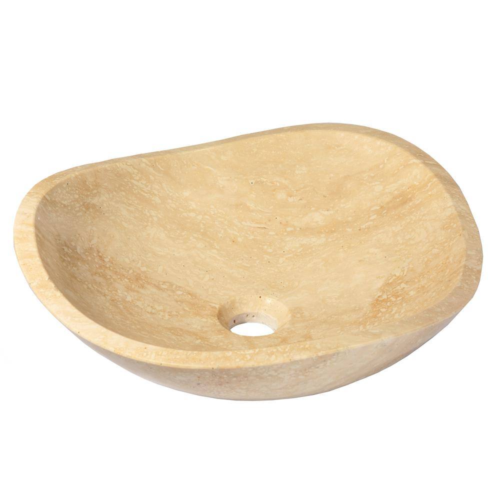 Eden Beige Stone Curved Rim Bathroom Sink