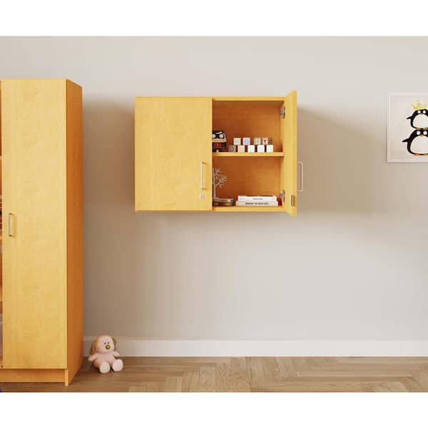 TOT MATE Classroom Storage 22.5 in H x 30 in W x 14.5 in D Composite Wood Wall Cabinet with Adjustable Shelf (Maple), Assembled