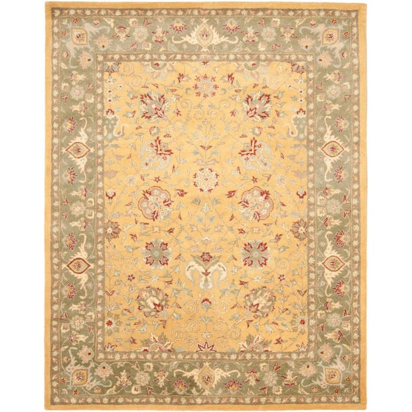 SAFAVIEH Antiquity Gold 8 ft. x 11 ft. Border Speckled Area Rug