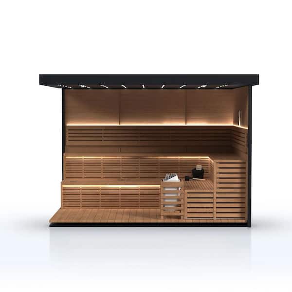 ALEKO 7-8-Person Outdoor Red Cedar Traditional Wet/Dry Sauna with