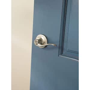 Tustin Satin Nickel Bed/Bath Door Lever with Microban Antimicrobial Technology