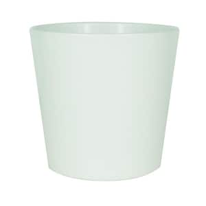 7.75 in. Small White Ceramic Modern Flare Planter