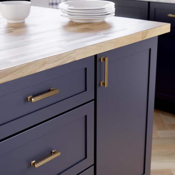 Chamfered Slim Bar 3-3/4 in. (96 mm) Classic Champagne Bronze Cabinet Handle Drawer Bar Pull