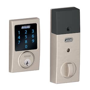 Century Satin Nickel Electronic Connect Smart Deadbolt with Alarm - Z-Wave Enabled