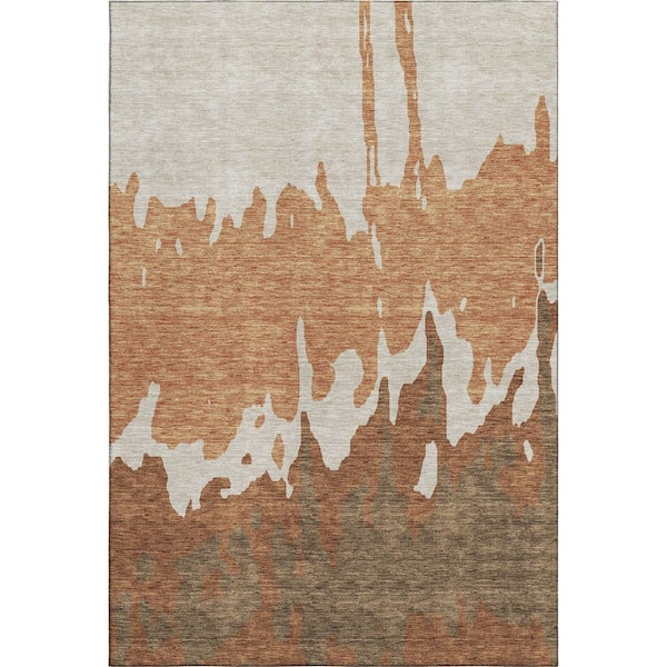 Addison Rugs Mayfield Premium Machine Washable Abstract AMF961 Paprika 3 ft. x 4 ft. Area Rug