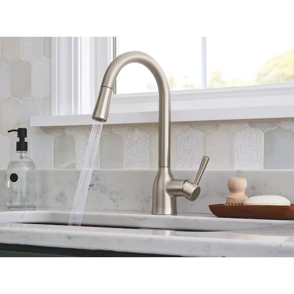 Adler Single-Handle Pull-Down Sprayer Kitchen Faucet with Power Clean and Reflex 