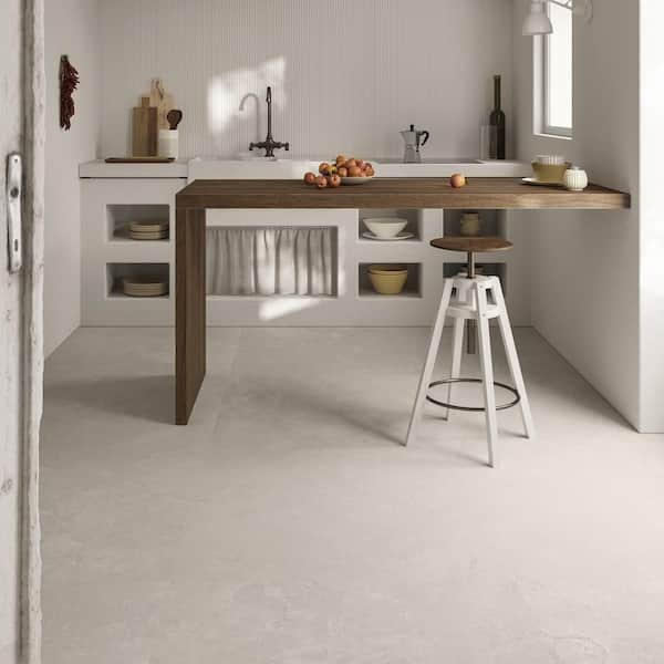 Provence White 23.62 in. x 47.24 in. Limestone Look Semi-Polished Porcelain Floor and Wall Tile (15.38 sq. ft./Case)