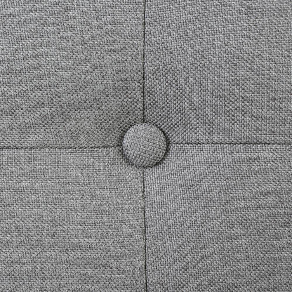Twin Fusion Medium Gray Upholstered Platform Bed with Tufted Headboard