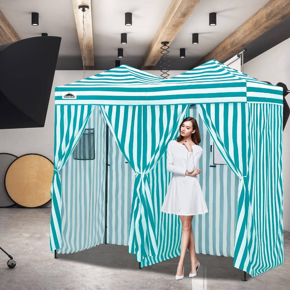 8 x 4 ft Pop-up Changing Room Dressing Room Shower Tent w/ Roll-up Window Zippered Door Mesh Pocket, White & Lightblue price history on PriceWatchPro