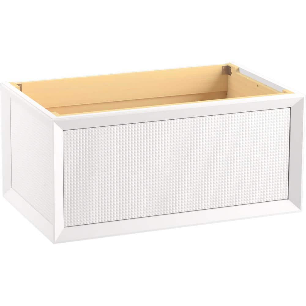 Enivo 37" White Solid Wood Floating Bathroom Vanity