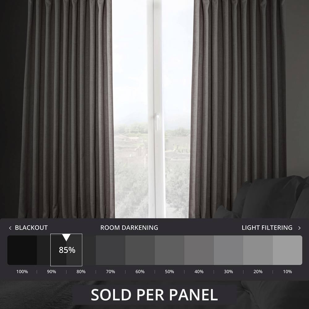 Clay Textured Faux Linen 96" Blackout Window Curtain