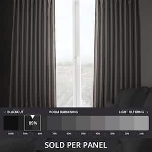 Clay Beige Faux Linen Extra Wide Room Darkening Curtain - 100 in. W X 96 in. L (1 Panel)