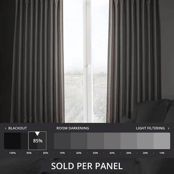 Clay Beige Faux Linen Extra Wide Room Darkening Curtain - 100 in. W X 96 in. L (1 Panel)