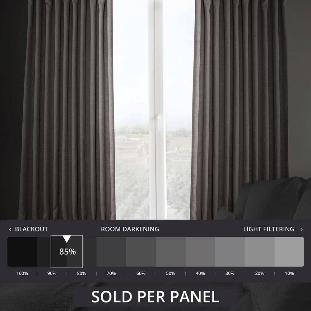 Clay Extra Wide Blackout Faux Linen Window Curtain