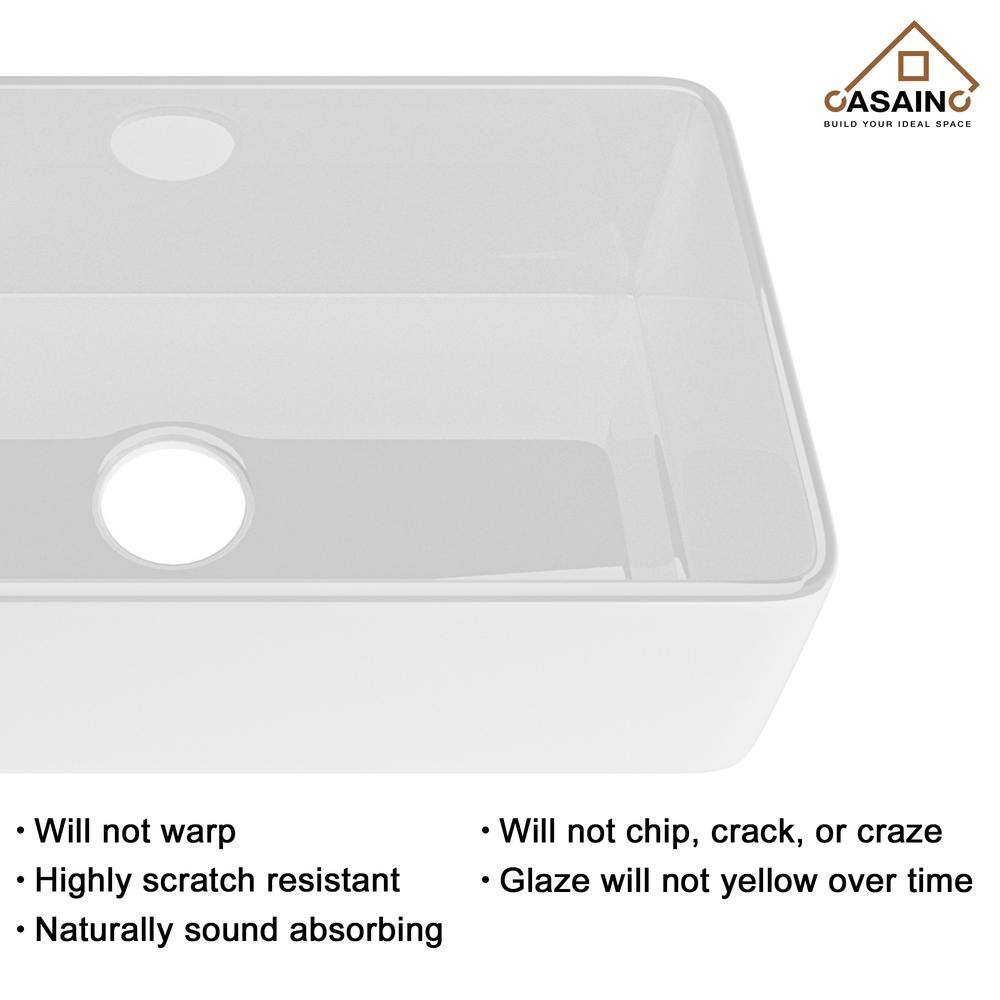 White Fireclay Single Bowl Farmhouse Kitchen Sink with Matte Black Faucet