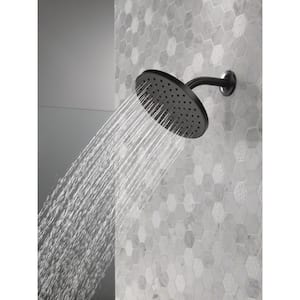 1-Spray Patterns 1.5 GPM 7.88 in. Wall Mount Fixed Shower Head in Matte Black