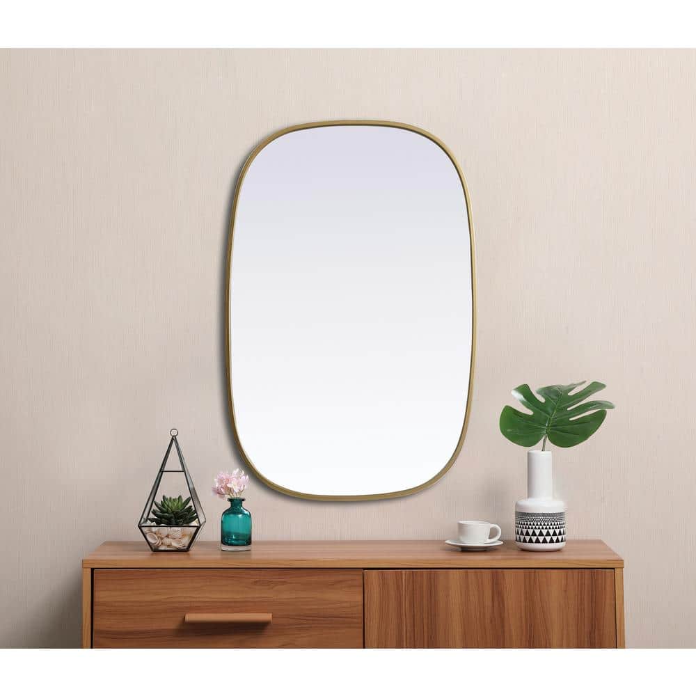 Brass Framed Oval Full Length Bathroom Mirror
