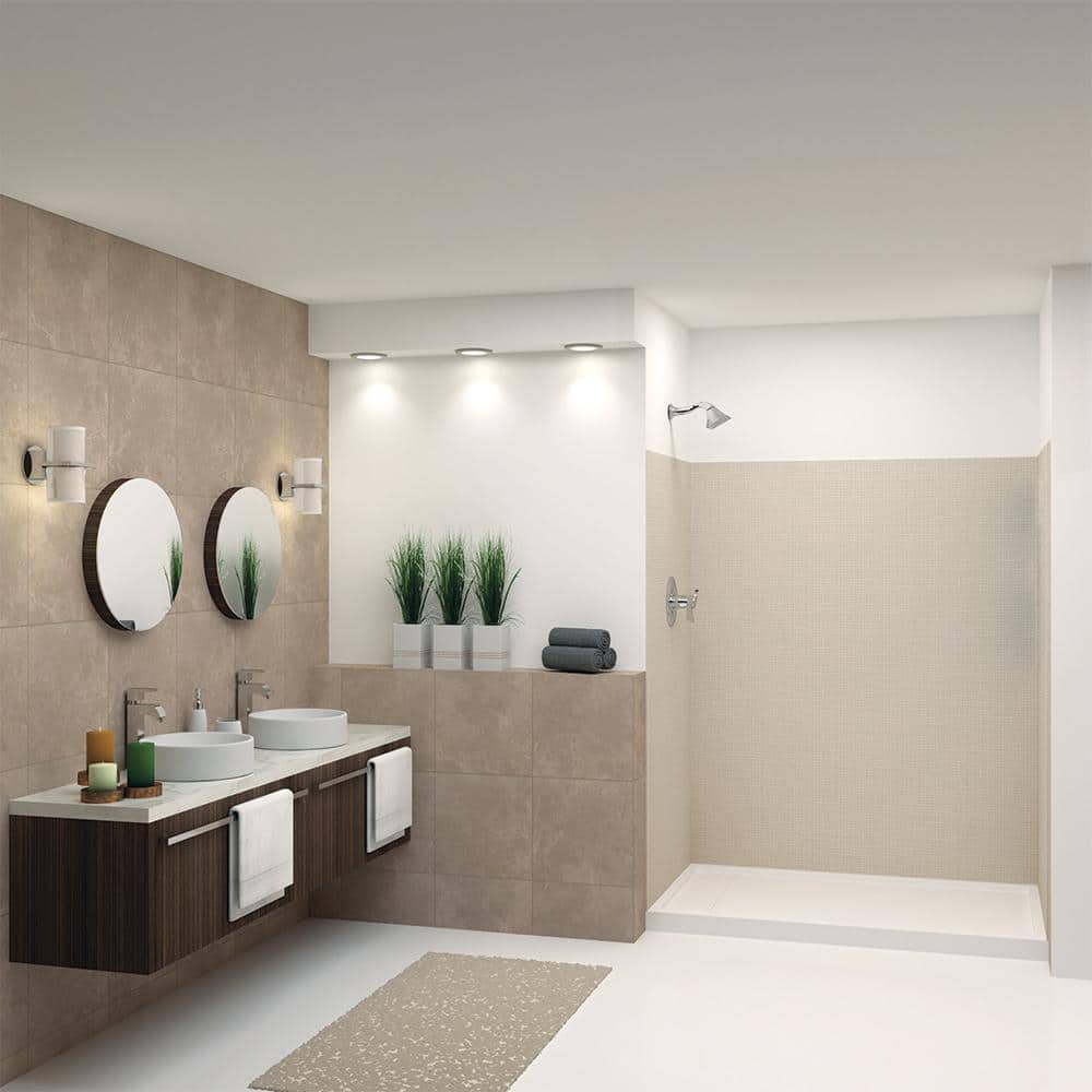 Cameo Solid Surface 3-Piece Shower Wall Kit, 36" x 60" x 72"
