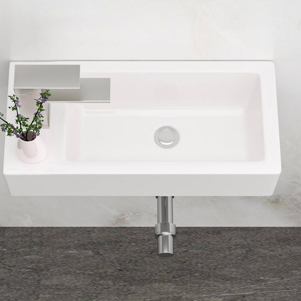 3.54 in. Ceramic Wall-Mounted Rectangular Bathroom Sink in White price history on PriceWatchPro