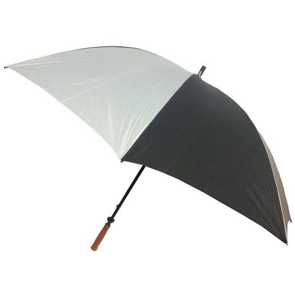 London Fog 62 in. Arc Canopy Sport Umbrella in Black/Grey