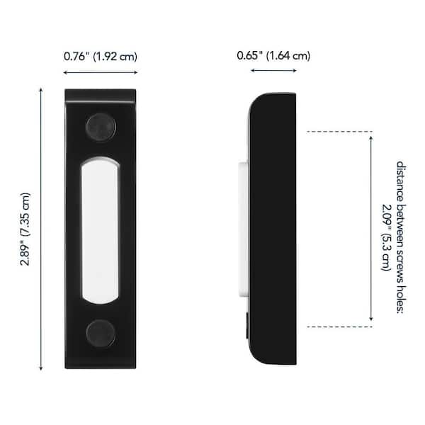 Heath Zenith Black Metal Wired Lighted Push Doorbell Button