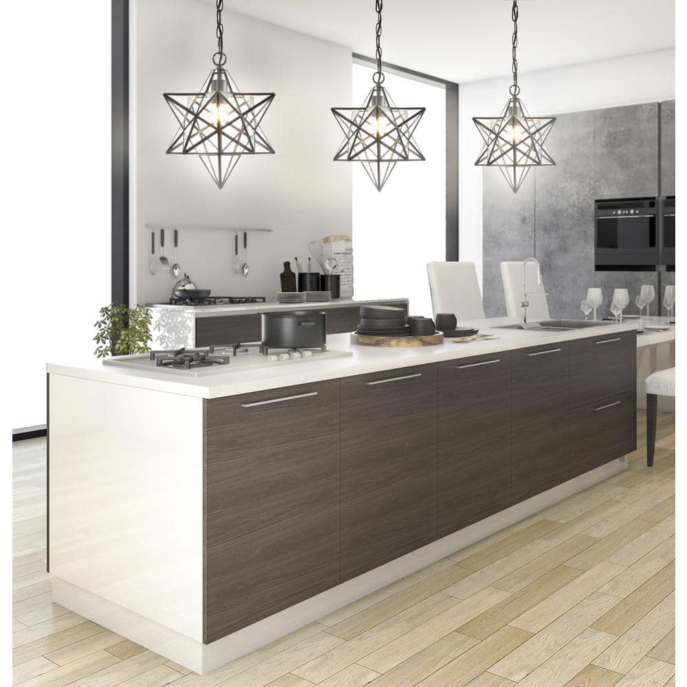 Stella 12" Oil Rubbed Bronze Star-Shaped LED Pendant with Clear Glass