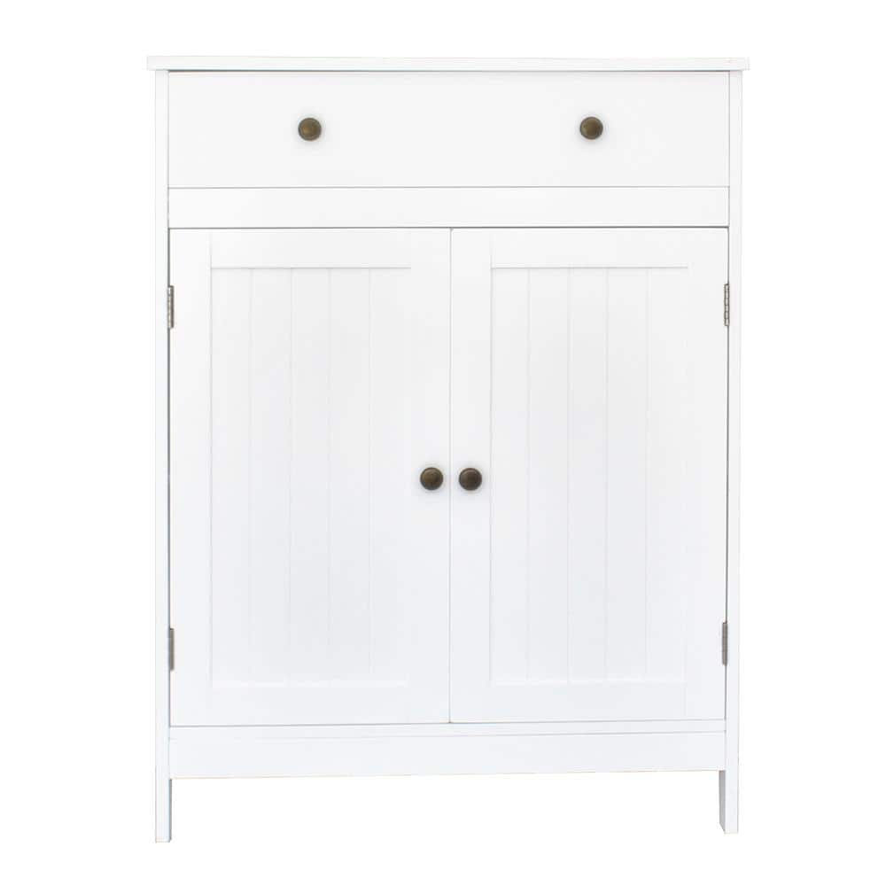 23.63 in. W x 11.82 in. D x 31.5 in. H Double Door Floor Cabinet in White -  Karl home, 870771084673