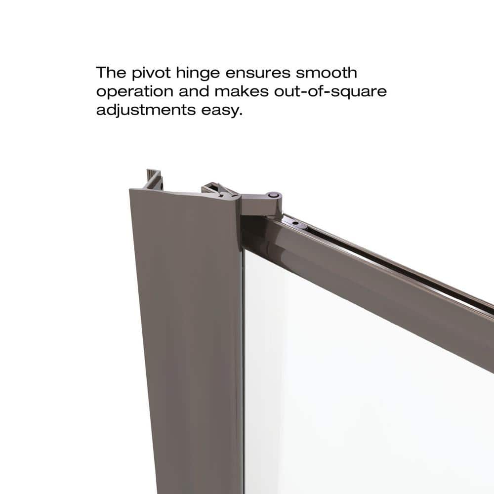 Sopora Oil Rubbed Bronze Framed Pivot Shower Door with Rain Glass