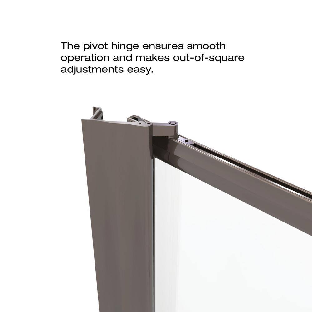 Sopora Oil-Rubbed Bronze Framed Pivot Shower Door with Rain Glass
