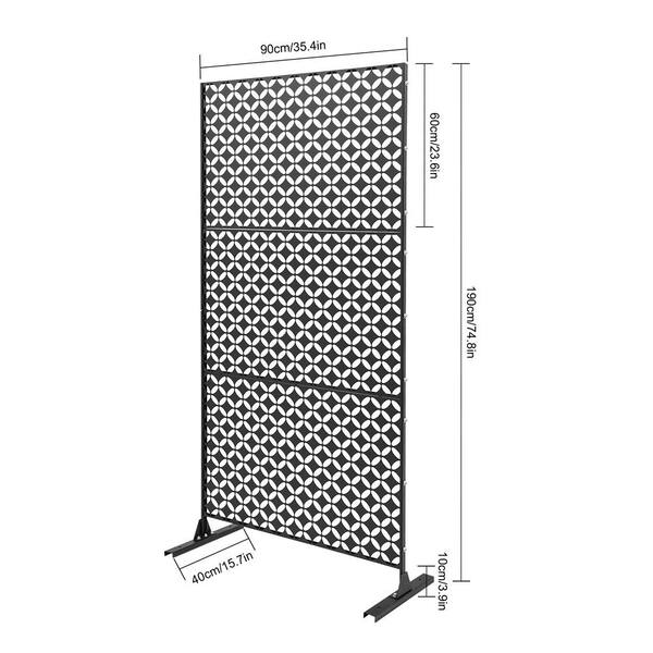 YIYIBYUS 6.2 ft. x 2.9 ft. White Metal Steel Outdoor/Indoor Room Divider Adjustable Height Garden Decorative Privacy Fence