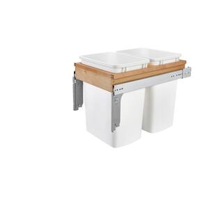 Rev-A-Shelf Double 35 Qt. Pull-Out Top Mount Maple and White Container ...