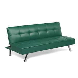 Cat Collection 33.1 Green in Straight Arm Polyester Upholstered Sofa