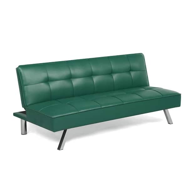Lifestyle Solutions Cat Collection 33.1 Green in Straight Arm Polyester Upholstered Sofa