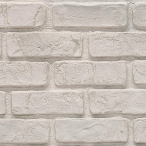 Used Brick 11 in. x 11 in. White Faux Brick Siding Sample