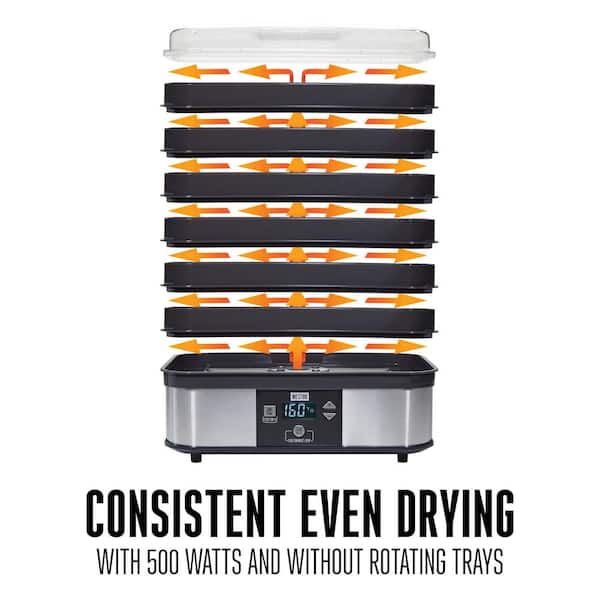 Weston - 6-Tray Black Food Dehydrator with Temperature Sensor